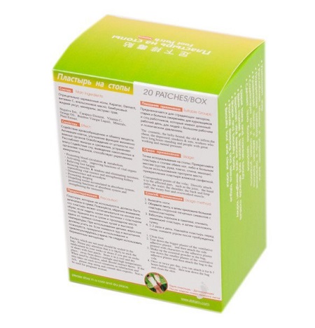 Детокс пластырь на стопы ног Foot Patch Natural_оборот коробки 
