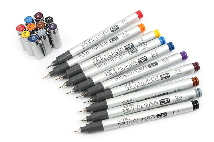 Перо для маркера. Copic Multiliner 0.03. Copic Multiliner SP. Mipor Pen line линеры Китай.