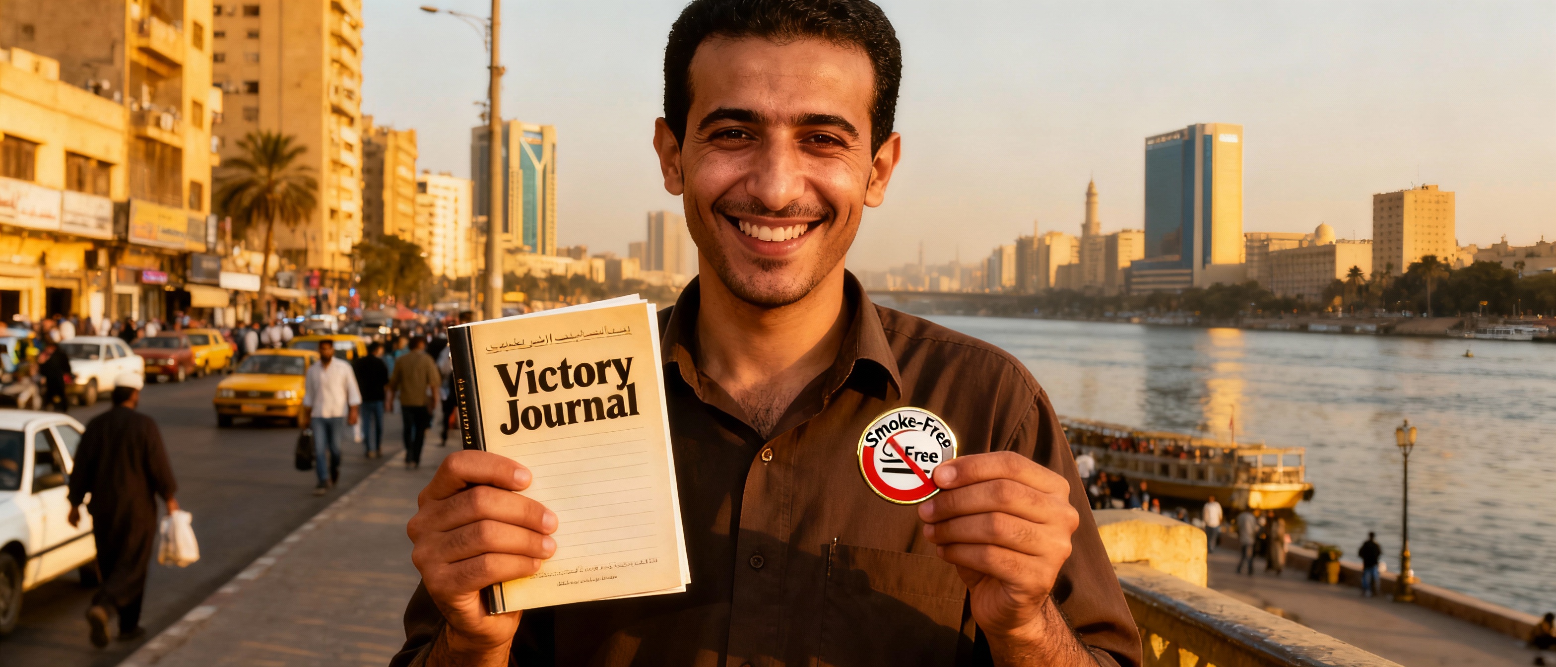 cairo-victory-quit <img src="cairo-victory-quit.jpg" alt="Cairo man Smoke-Free badge Victory Journal Nile skyline">