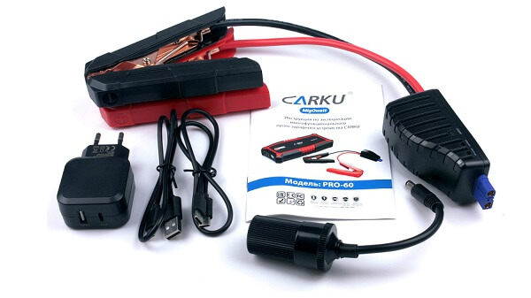 Комплектация мощного пускового устройства Carku PRO-60