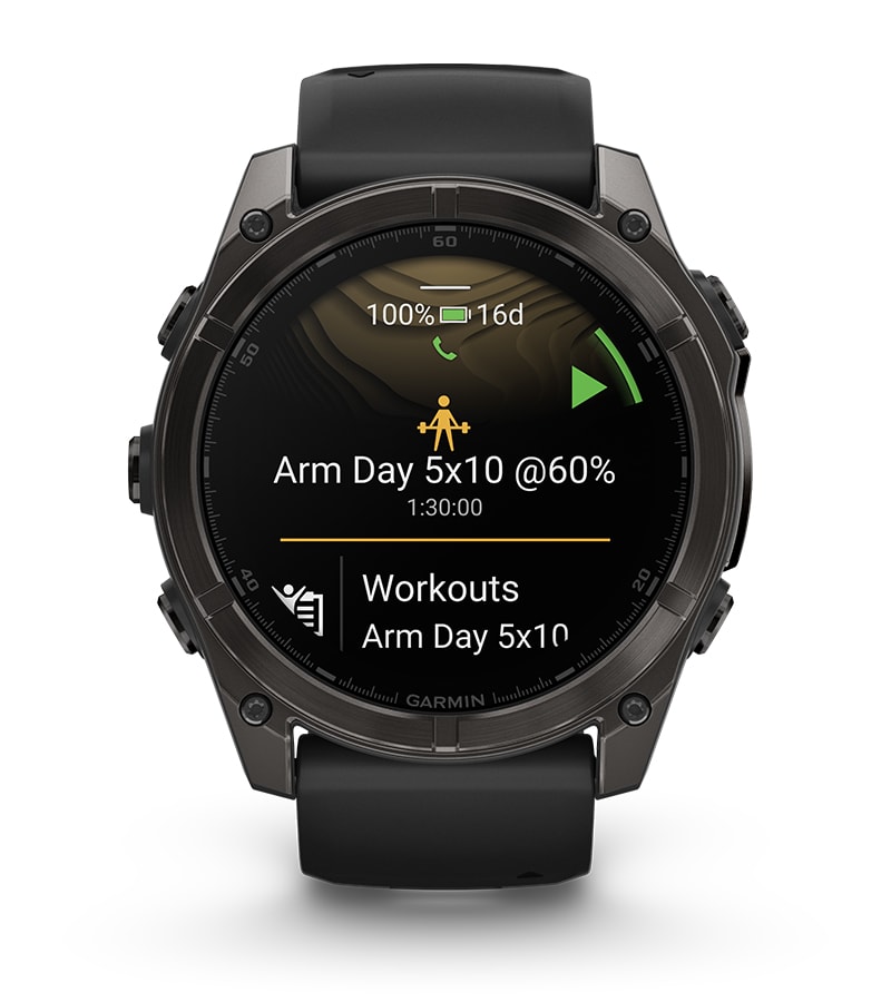 Умные часы Garmin Fenix 8, 51 мм, AMOLED, Slate Gray with black silicone band: GARMIN COACH