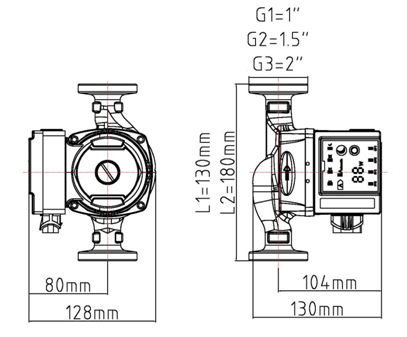 Размеры энергоэффективного насоса Pumpman Star 25-4 A