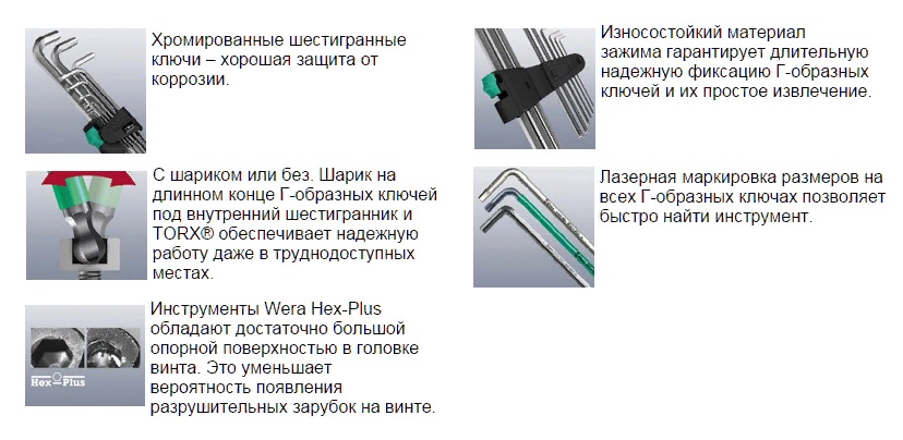 Набор Г-образных ключей WERA 950 PKL/9 SM N SB 073391