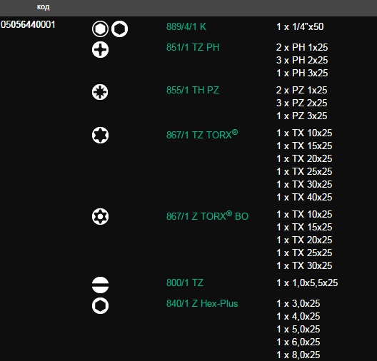 Набор WERA Bit-Check 30 Universal 
