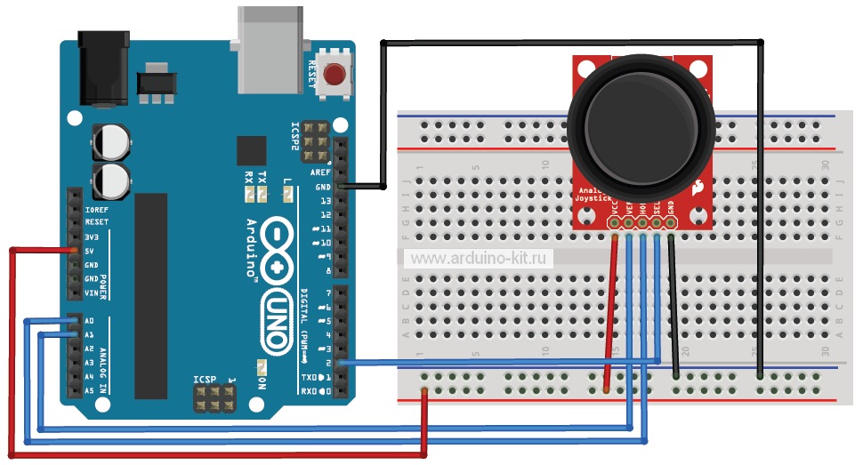 подключение к Arduino джойстика