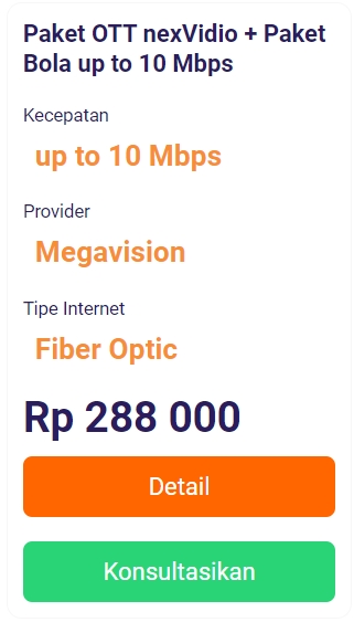 Paket OTT nexVidio + Paket Bola up to 10 Mbps