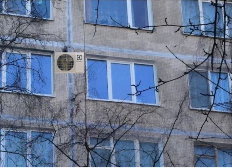 Вид НБ на фасаде здания для согласования Фотомонтаж кондиционера на фасаде здания