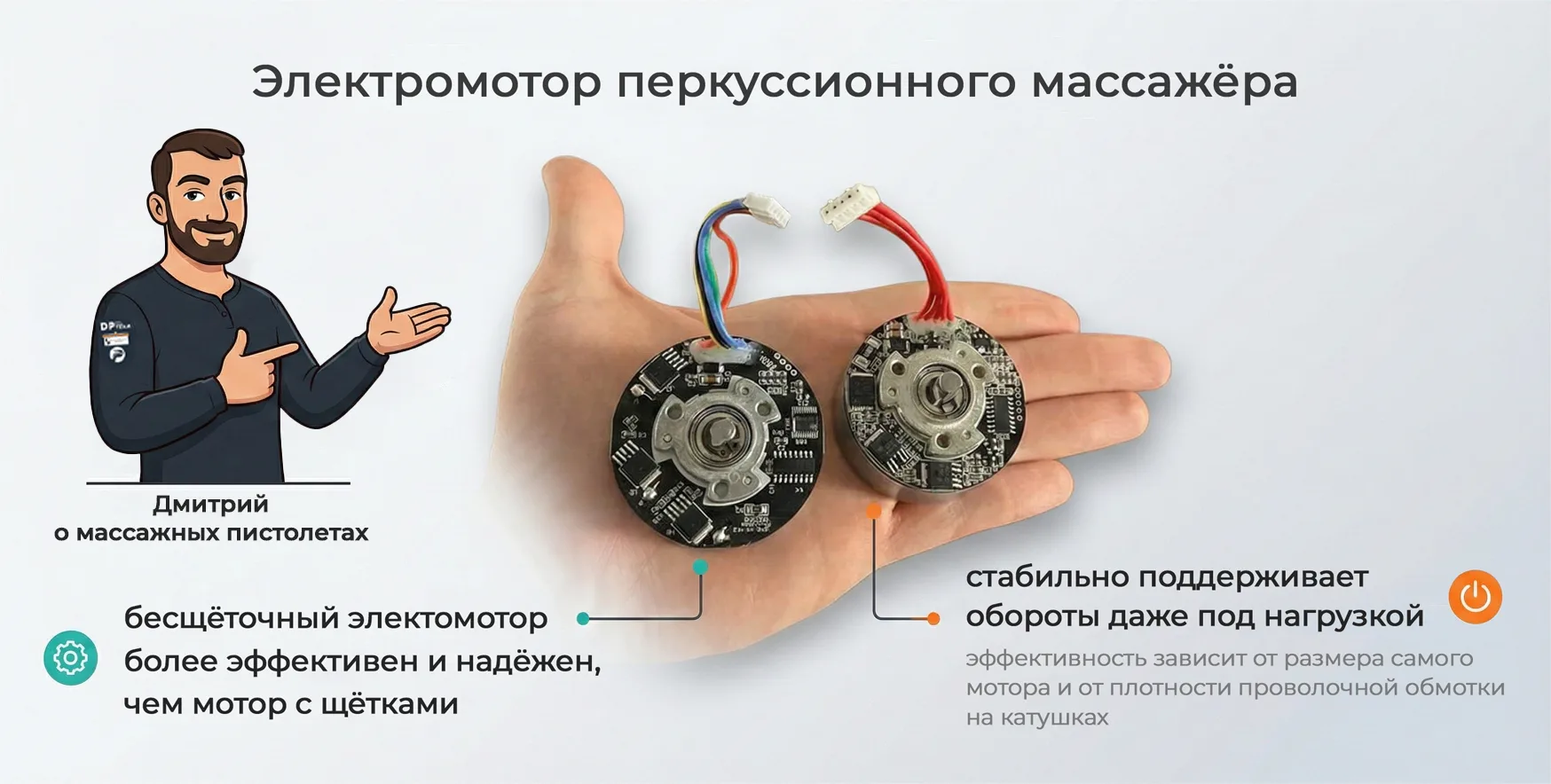 Электромотор перкуссионного массажёра