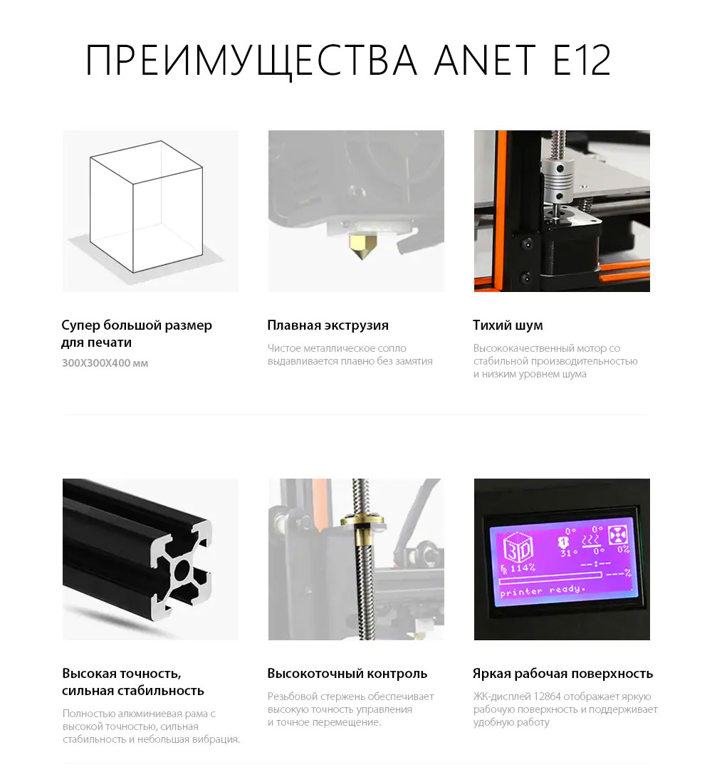 anet e12 преимущества