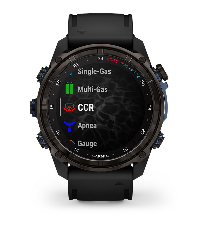 Умные часы Garmin Descent MK3i - 51 мм титан Carbon Grey DLC с черным силиконовым ремешком и приемопередатчиком Descent T2: РЕЖИМЫ ПОГРУЖЕНИЯ