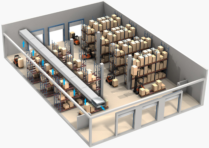 Схема вентиляции склада