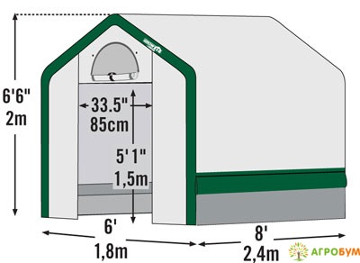 Теплица-в-Коробке 1,8x2,4x2м ShelterLogic, армированный тент