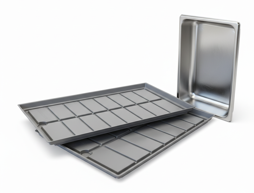 Пластиковый поддон против железного Пластиковые поддоны и железный поддон для гидропоники