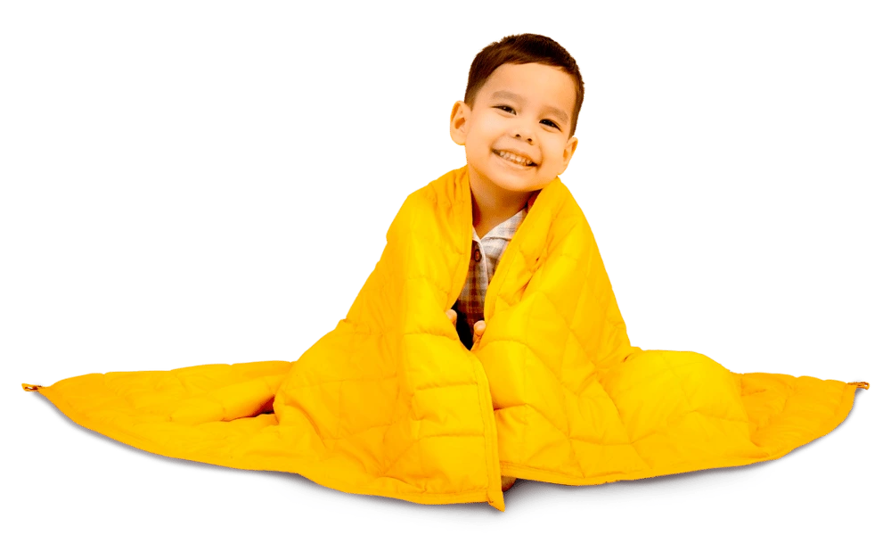 Детское утяжеленное одеяло Gravio фото с ребенком