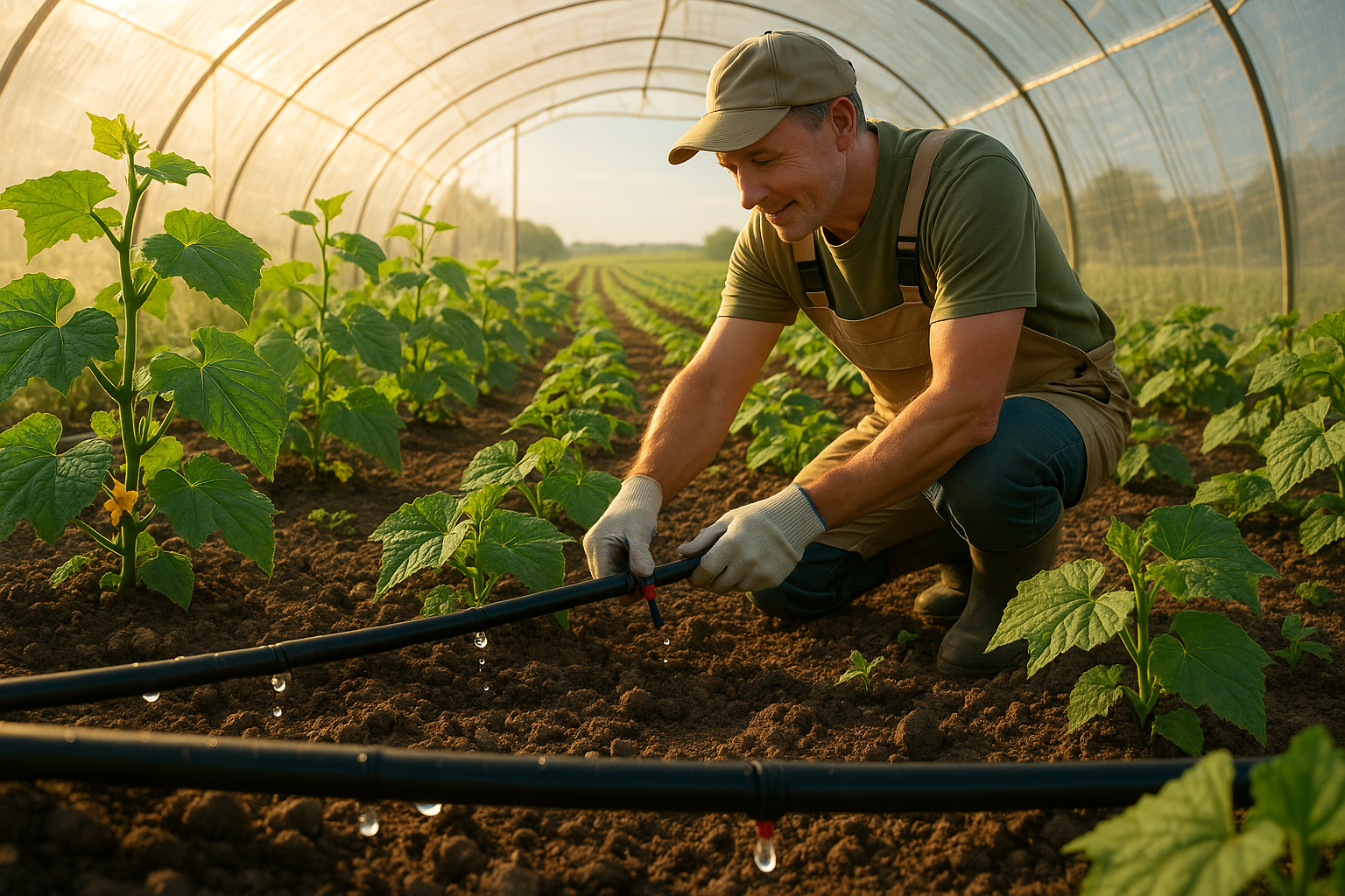Схема капельного полива огурцов в открытом грунте