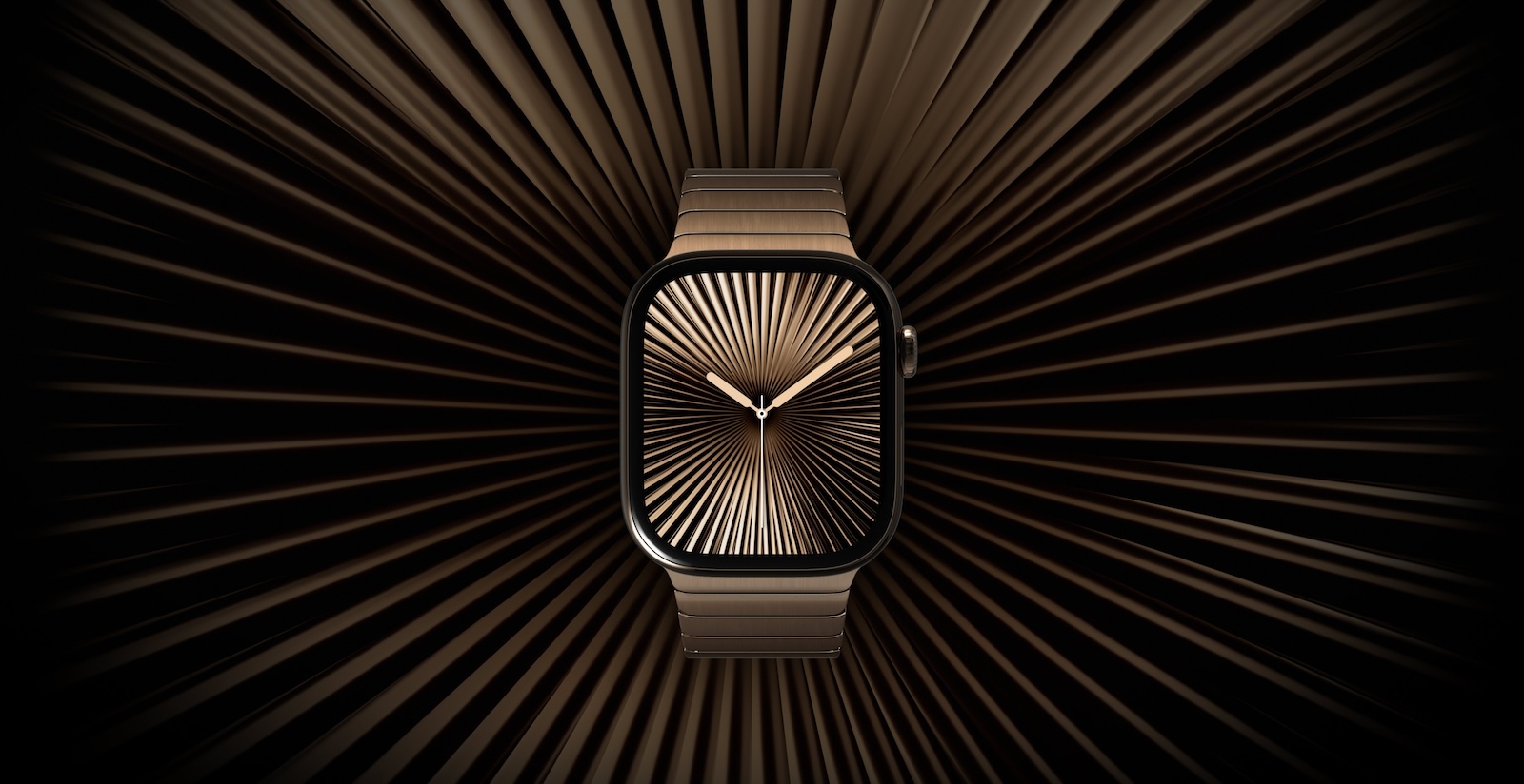Apple Watch Series 10 46 мм из титана золотого цвета, блочный браслет золотого цвета  Apple Watch Series 10 46 мм из титана золотого цвета, блочный браслет золотого цвета