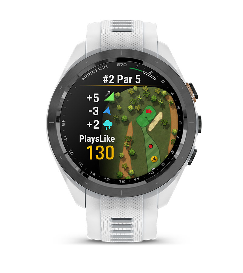 Умные часы Garmin Approach S70 (42 мм) с черным керамическим безелем и серым ремешком: РАСШИРЕННЫЙ РАСЧЁТ PLAYSLIKE DISTANCE