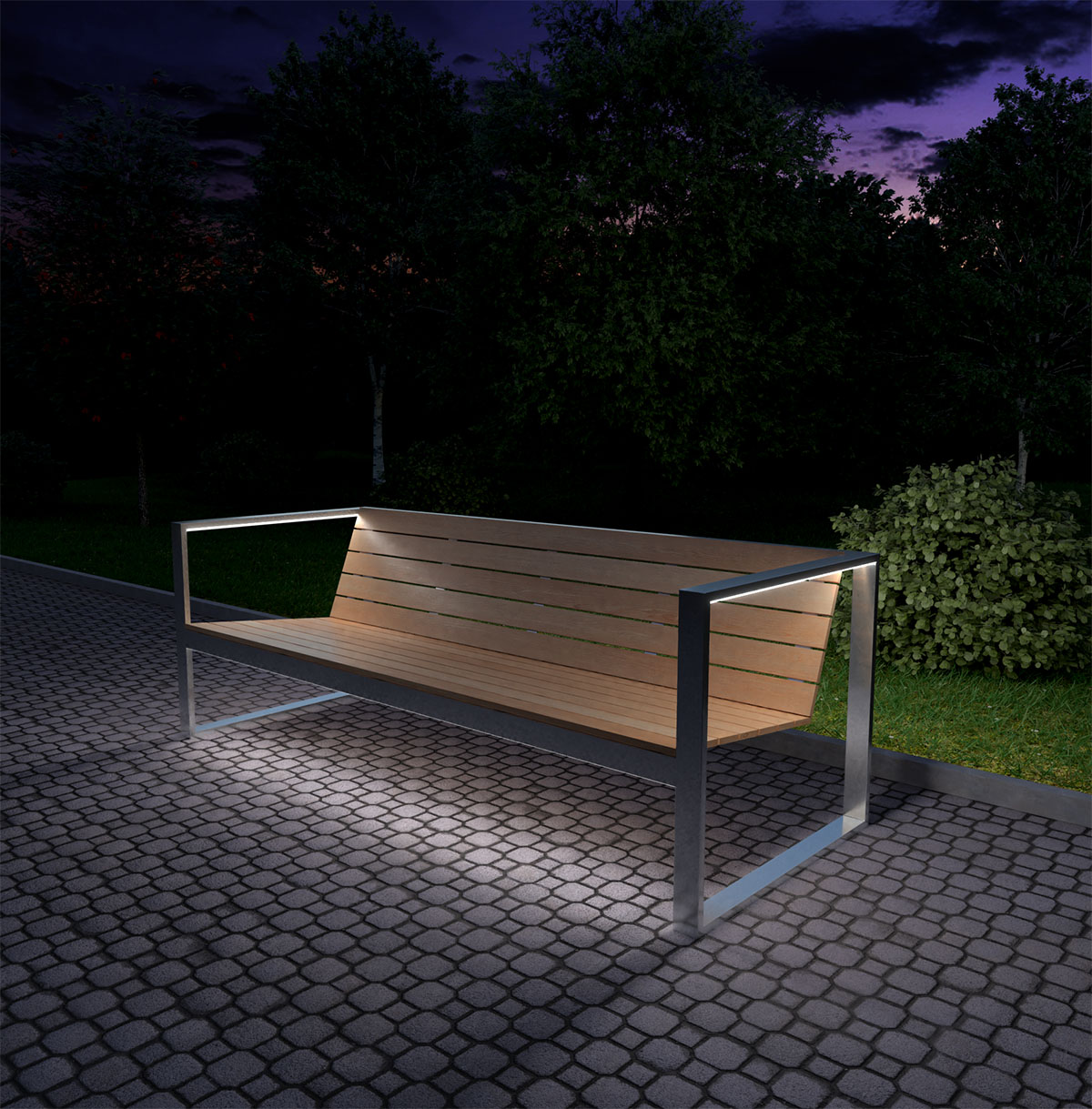садовая мебель из дерева и металла TRIF-MEBEL с led подсветкой