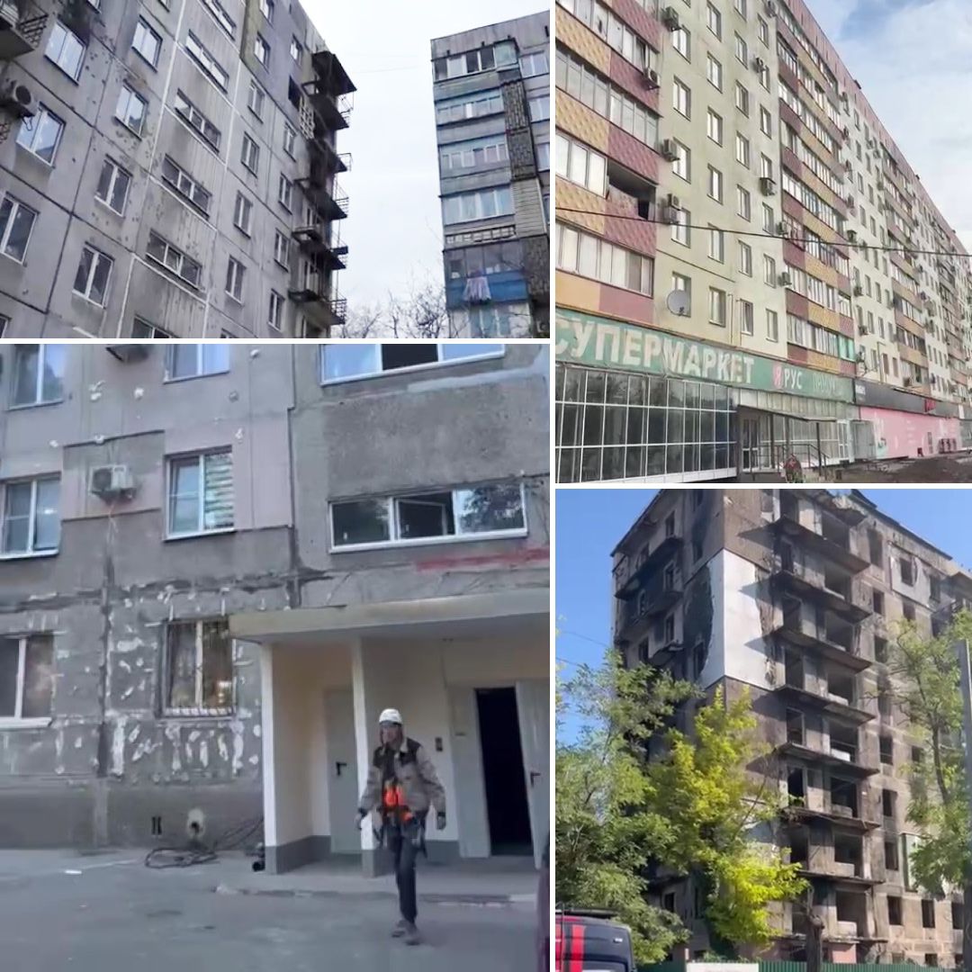 Мариуполь. Восстановление фасадов многоквартирных домов при помощи БРОНЯ