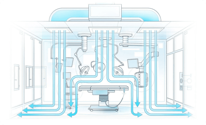 Схема работы вентиляции в операционной