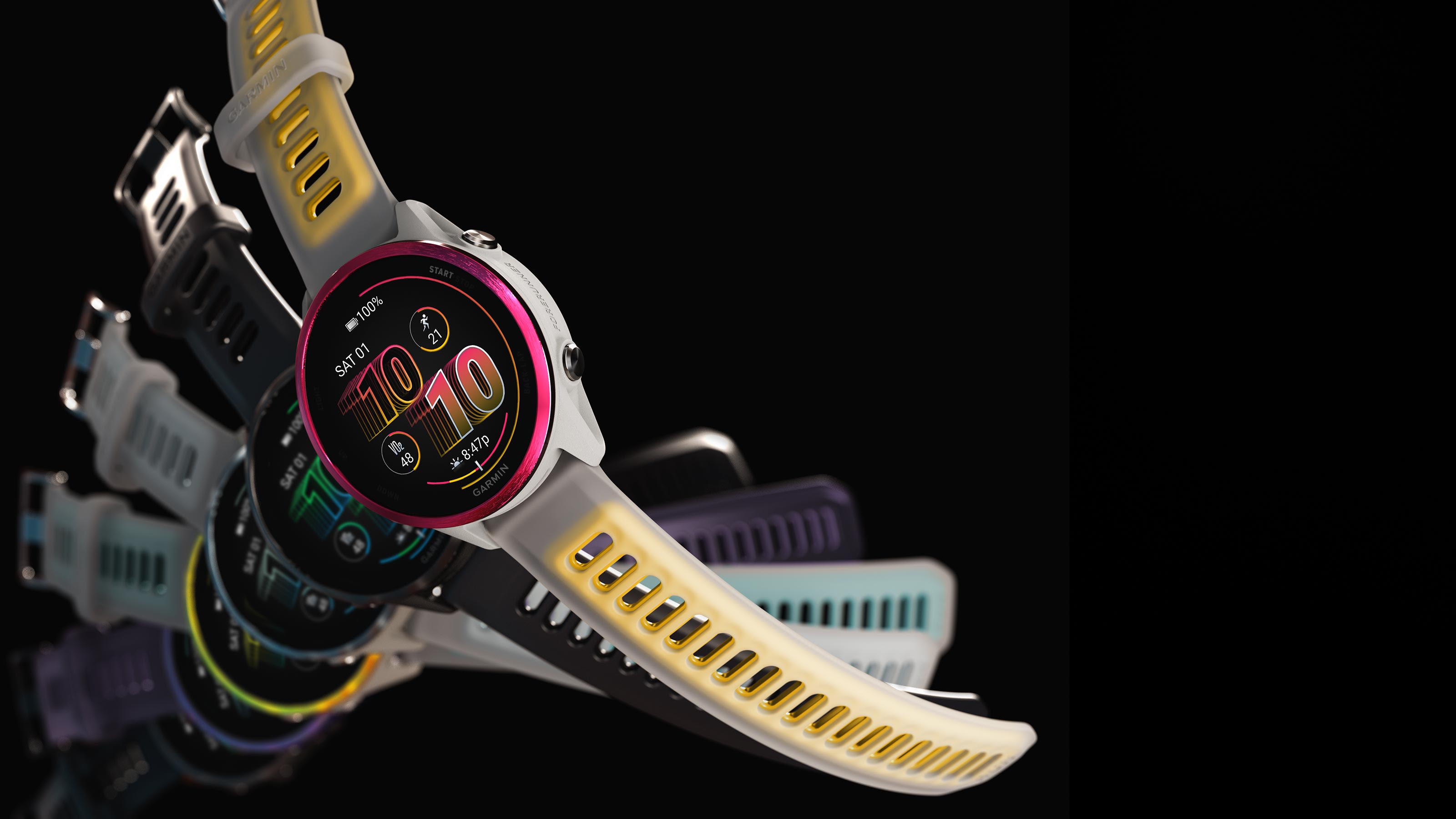 Умные часы Garmin Forerunner 570 - 47 мм сланцево-серый алюминий с черным ремешком: СТИЛЬ ДЛЯ ВАШЕГО ТЕМПА