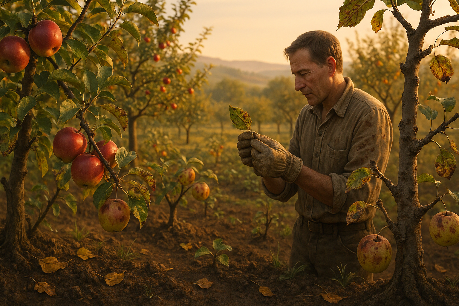 Фото поражений болезней яблони: мучнистая роса, парша, цитоспороз и монилиоз на листьях и ветках