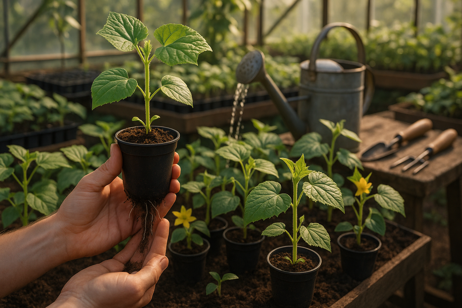 Огурцы в теплице: уход и урожай