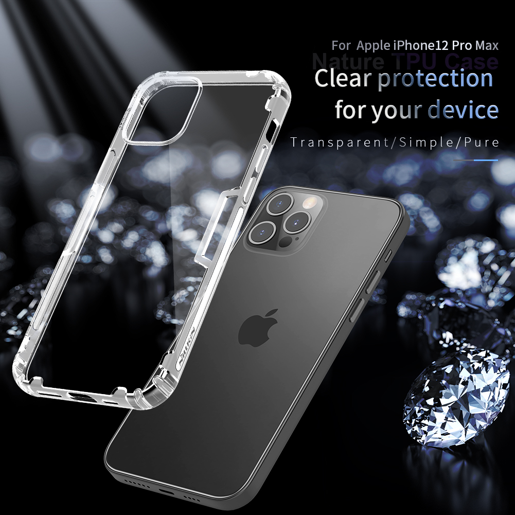 ✓ Чехол прозрачный для iPhone 12 Pro Max от Nillkin, серии Nature TPU Case  - купить по отличной цене 🤑 в интернет магазине caseport в Москве и СПб