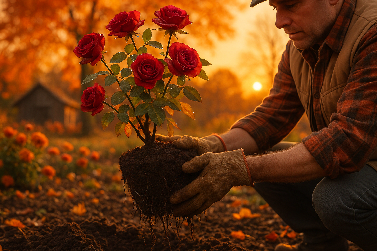 Старые розы пересаживают осенью по пошаговой инструкции с подготовкой посадочной ямы, обрезкой и поливом