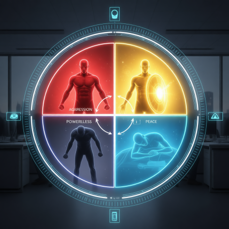 <img src="energy-compass-states.png" alt="Energy Compass SUPER JUMP: four states - Hero, Peace, Aggression, Powerlessness and navigation between them">