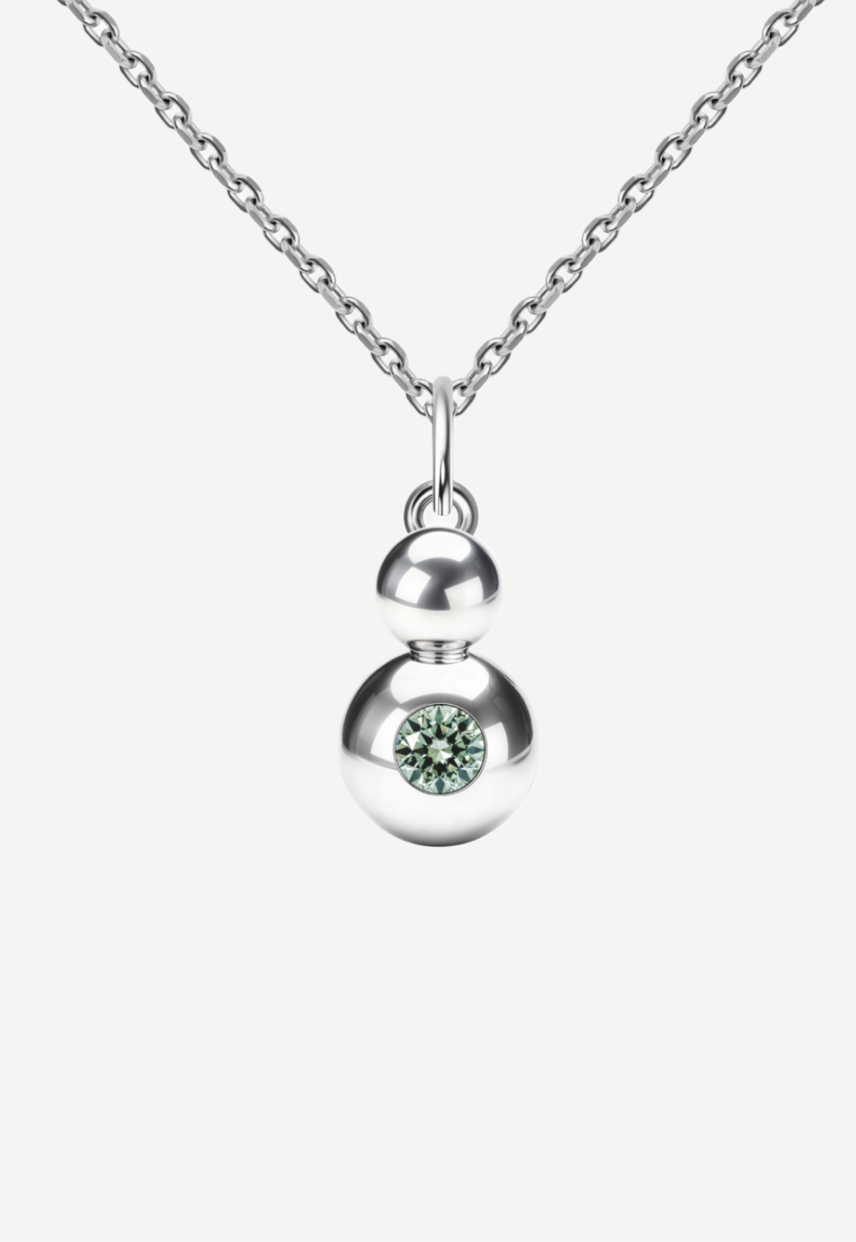 Подвес из серебра со вставкой из выращенной зелёной шпинели