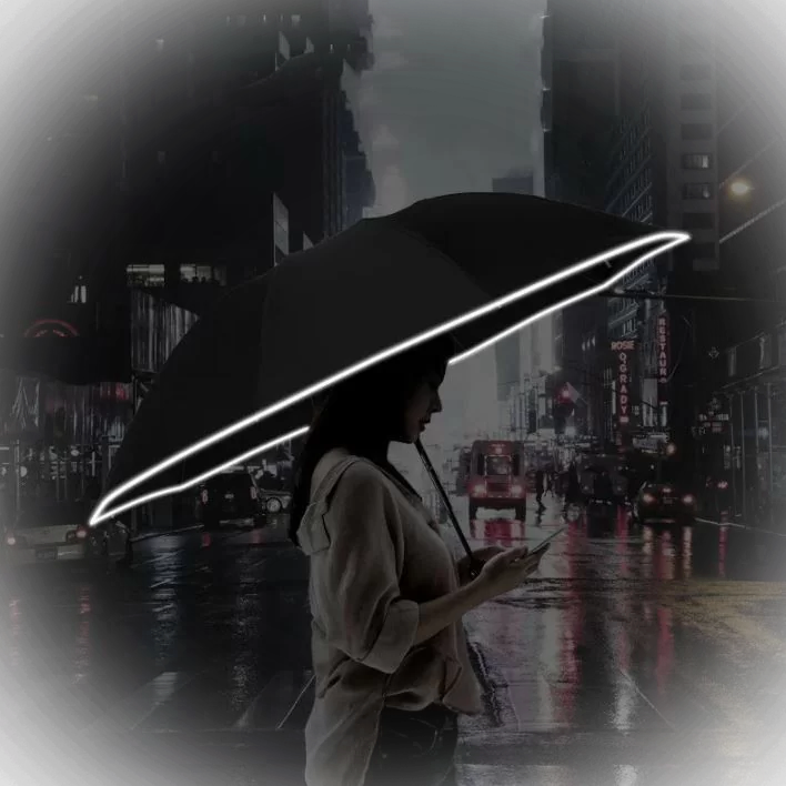 Зонт Xiaomi KongGu Reverse Ten Bone Automatic Lighting Umbrella-описание-5 Светоотражающая лента зонта Konggu