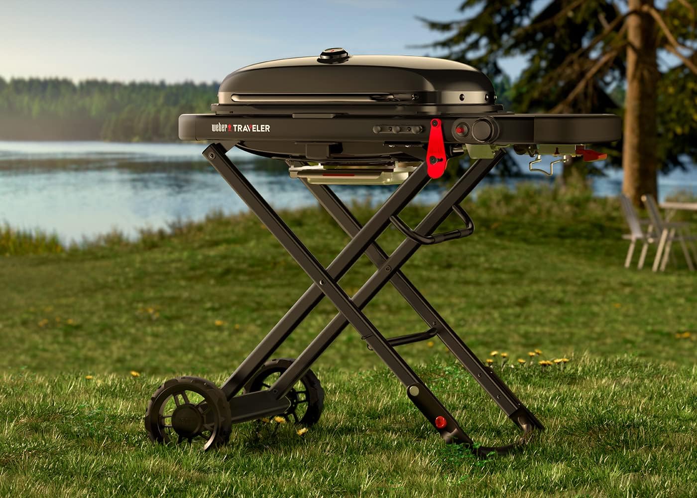 Портативный газовый гриль Weber Traveler Stealth Edition по цене  производителя в Гриль-Центре