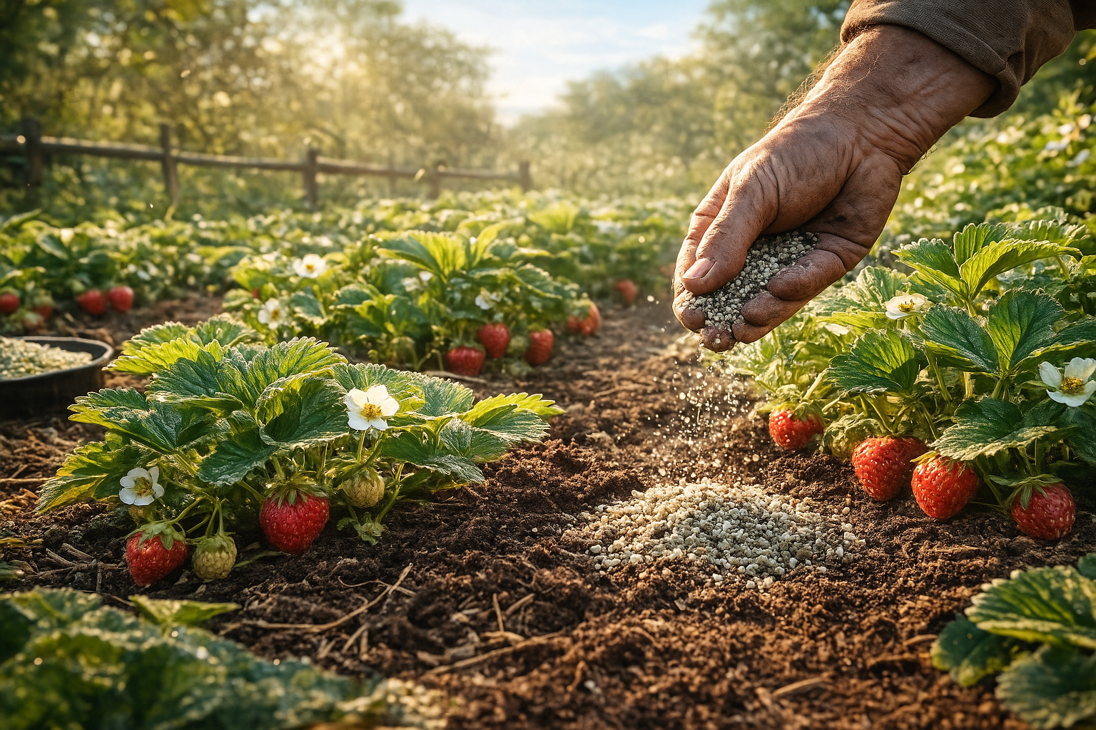 Подкормка клубники осенью в сентябре фосфорно-калийными удобрениями для зимовки и урожая