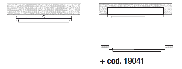 Примеры монтажа к потолку для аварийного светильника Formula 65 LED AT Opticom