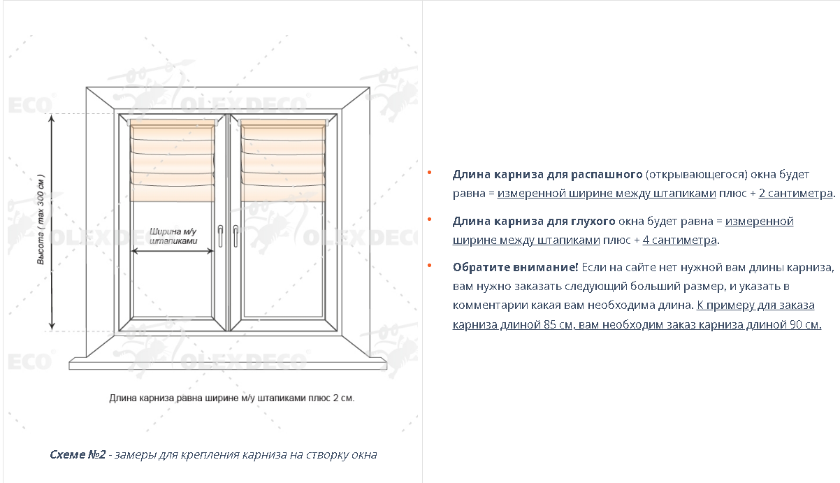 Соотношение карниза и ширины окна