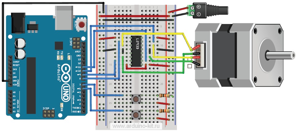 подключение к Arduino шагового двигателя