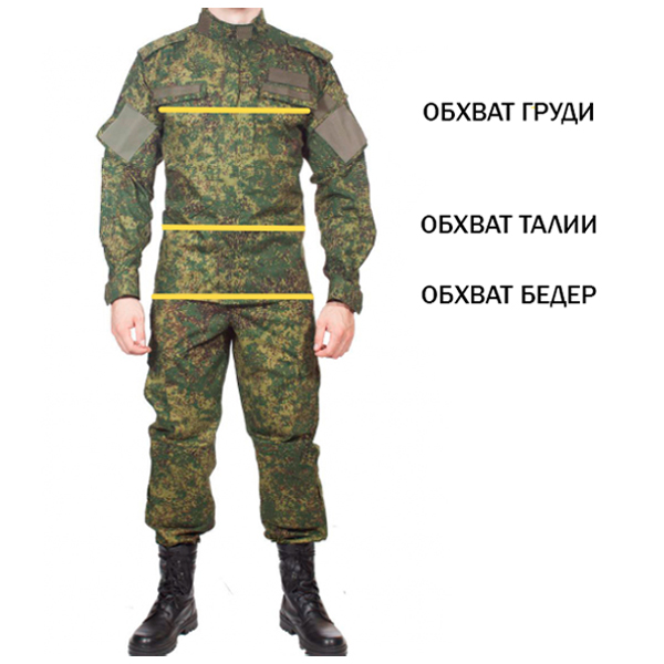 Размеры военной формы и размерная сетка. армейский магазин