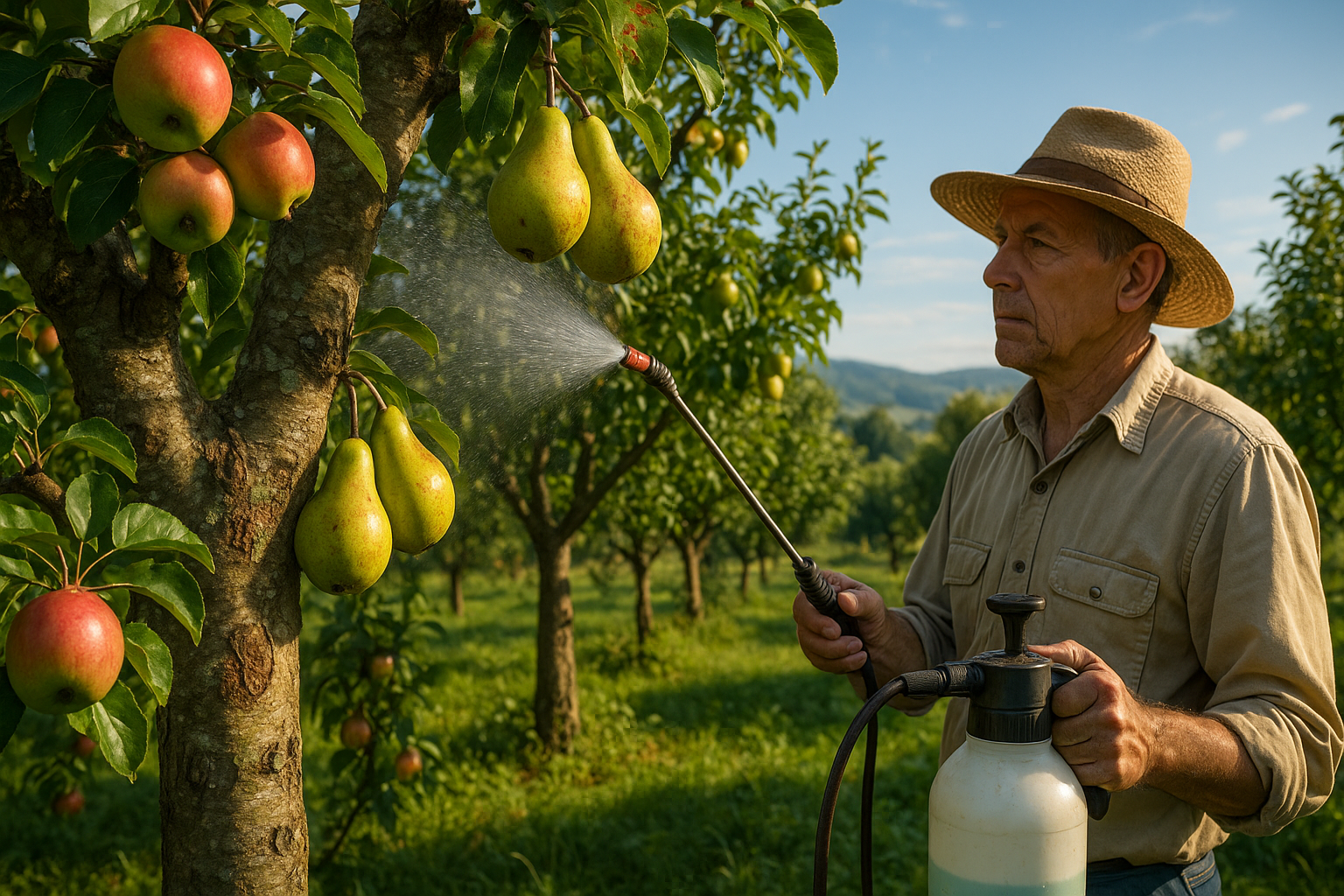 Опрыскивание плодового дерева от парши раствором бордоской жидкости