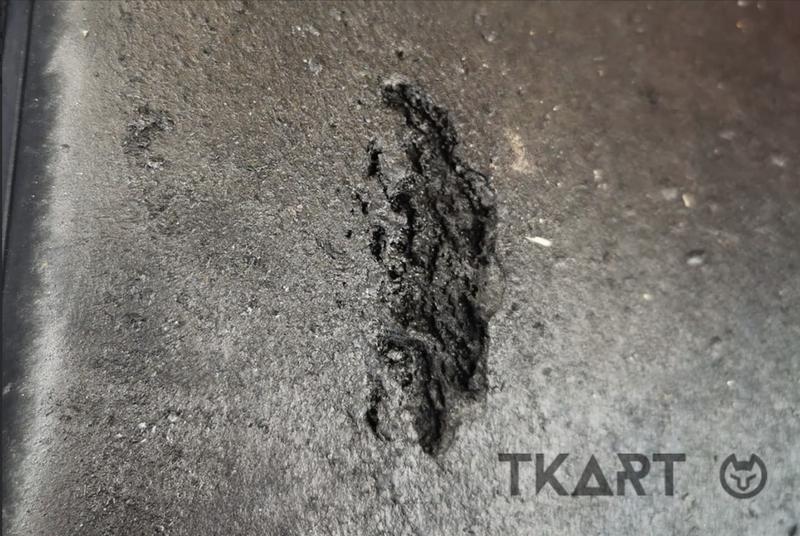 Визуальные признаки перегрева картинговой шины &mdash; зернистость протектора