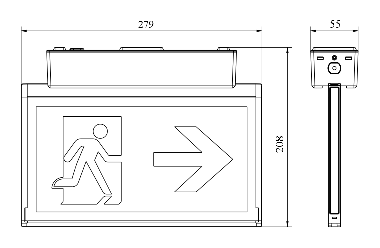 Чертеж светового потолочного указателя Moncato DP918
