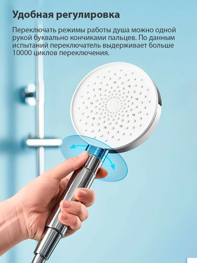 Лейка для душа Xiaomi Mijia Booster Hand Shower (MJZYSCHS01DB)-описание-2.jpg