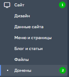 Путь до настроек домена