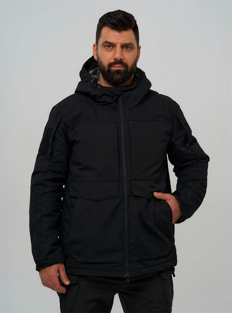 Тактическая зимняя куртка (Бушлат) с фольгой Черный Тактическая зимняя куртка (Бушлат) с фольгой Черный