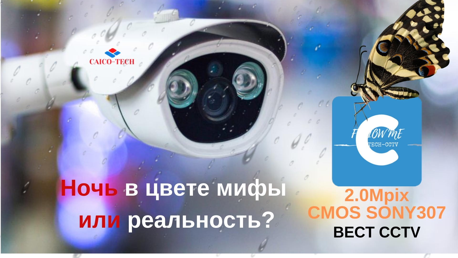 Светочувствительные видеокамеры CAICO TECH CCTV пример   ночь в цвете