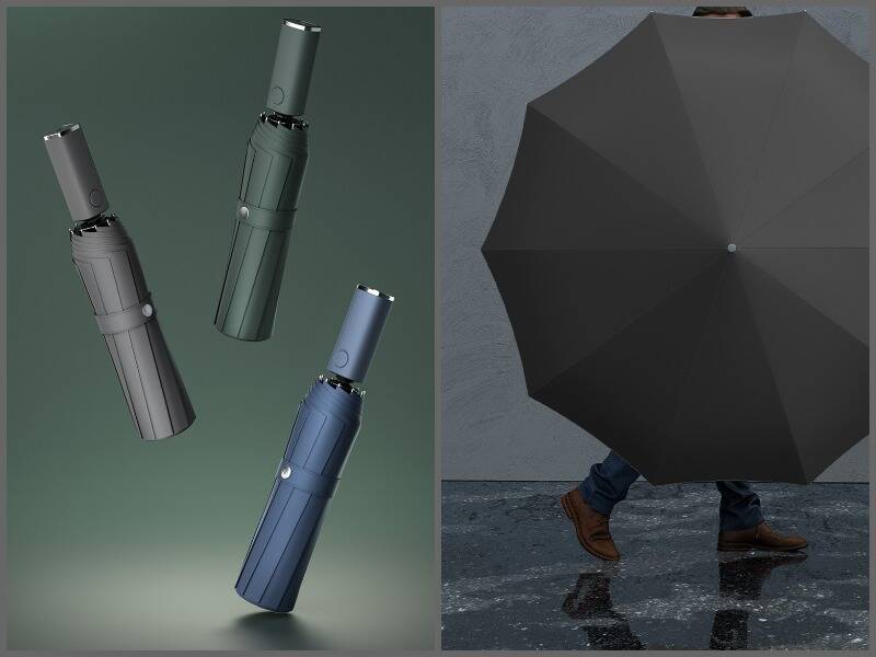 Зонт Zuodu Full Automatic Umbrella Led-описание-1 Автоматический зонт Zuodu с LED-подсветкой