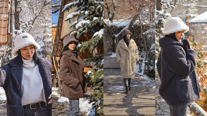 woman sheepskin coat