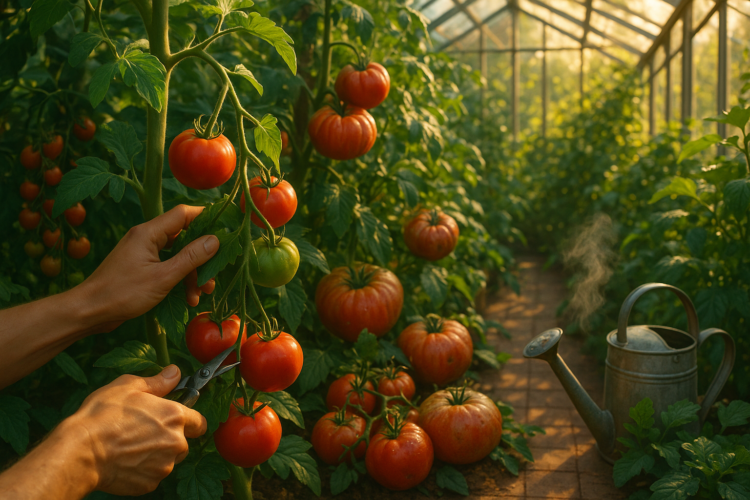 Теплица с помидорами, уход за томатами, выращивание томатов