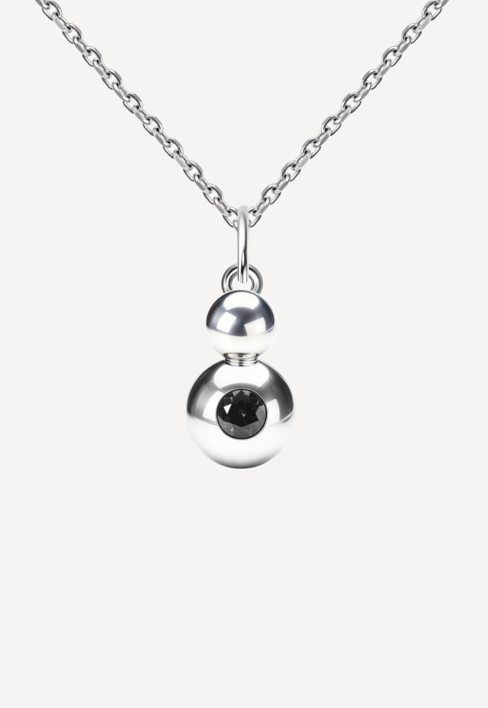 Подвес из серебра со вставкой из чёрного фианита