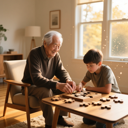 <img src="grandfather-grandson-intergenerational-wisdom-mentoring.jpg" alt="Engaged grandfather mentoring teenage grandson in meaningful intergenerational knowledge transfer and relationship building">